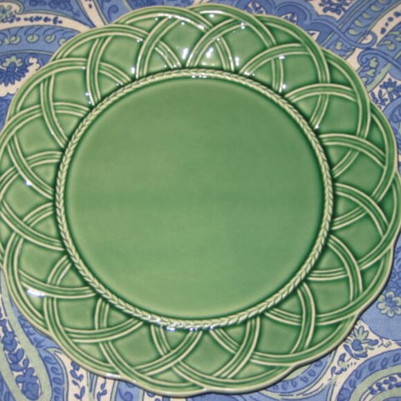 NWT Bordallo Pinheiro Outono Autumn Green 10” Dinner Plate Made in Portugal NEW - Picture 2 of 14